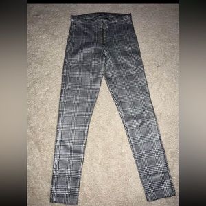 TopShop Womens Fake Leather Plaid Pants Size US 4